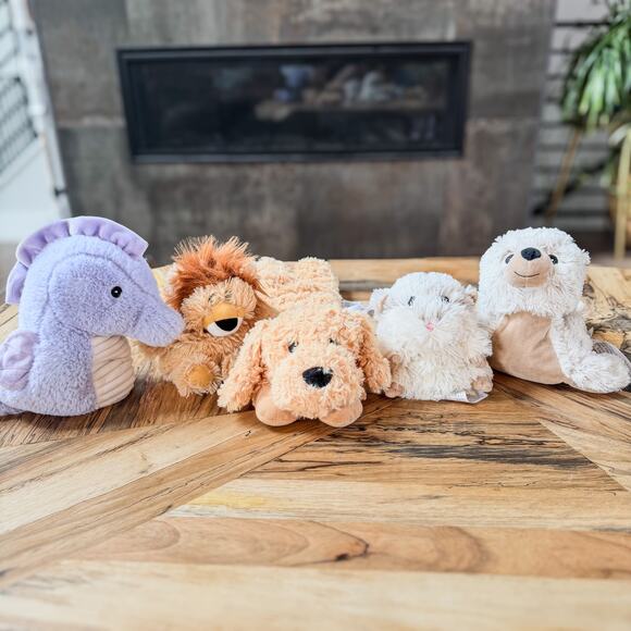 Collection of 5 WARMIES to Get Winter Ready, Kids Microwavable Warming Plushies - Picture 1 of 9